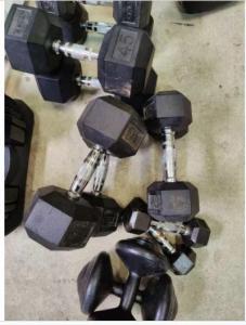 Rubber Hex Dumbbells dumbells weights workout exercise