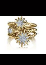 David Yurman gold with diamonds ring