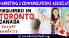 MARKETING & COMMUNICATIONS ASSOCIATE REQUIRED IN TORONTO