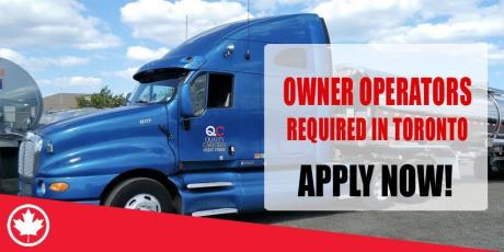 OWNER OPERATORS REQUIRED IN TORONTO