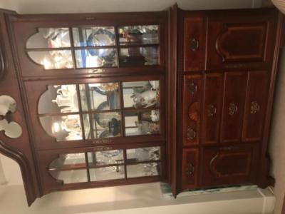 Solid wood walnut China cabinet and sideboard