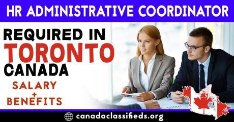 HR ADMINISTRATIVE COORDINATOR REQUIRED IN TORONTO