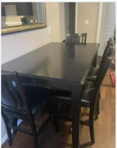 Solid wood table with 7