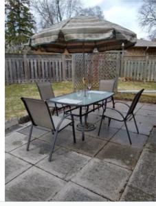 Patio set with umbrella