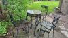 metal patio round table and chairs