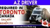 AZ DRIVER REQUIRED IN TORONTO