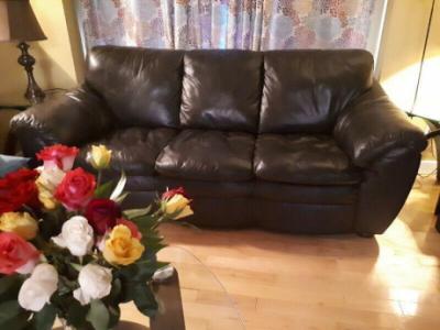 Brown Leather Couch - Excellent Condition