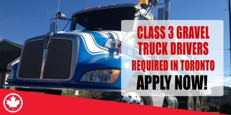 CLASS 3 GRAVEL TRUCK DRIVERS REQUIRED IN TORONTO