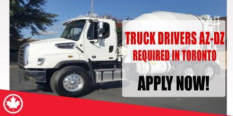 TRUCK DRIVERS AZ-DZ REQUIRED IN TORONTO