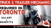 TRUCK & TRAILER MECHANICS REQUIRED IN TORONTO