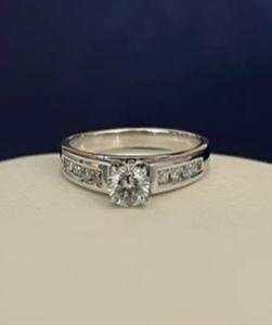 14K White Gold Custom Crafted Diamond Ring ^Certified at $4,600