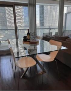 Ellis Glass Table (rectangular) Chrome