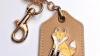 Enamel Fox Vegan Leather Keychain - Cute Key Chain Charm Pin