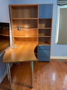 kids wall unit with a table and storage