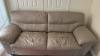 Light brown leather loveseat