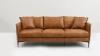 Full Genuine Leather Premium Tan Sofa and Loveseat