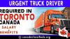 URGENT TRUCK DRIVER REQUIRED IN TORONTO