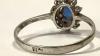 Sterling Silver Ring with Sapphire Blue Rhinestone Size 7 #404