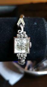 1965 Gruen 14k solid white gold ladies watch complete.
