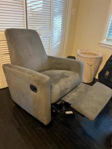 Grey rocking recliner armchair FOR SALE
