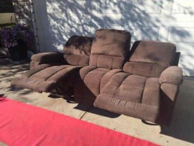 Lazy Boy three seat sofa with two recliners - Shows Like New $475.00