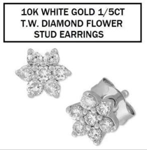 10K WHITE GOLD 1/5 CT T.W. DIAMOND EARRINGS