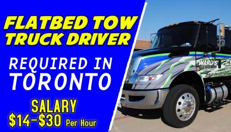 FLATBED TOW TRUCK DRIVER REQUIRED IN TORONTO
