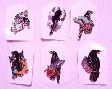 Gothic Crow Pins "Dawn To Dusk Gifts"